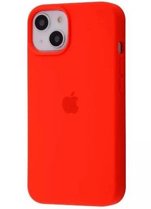 Силіконовий чохол для iphone 15 з закритим низом silicone case червоний red 14 (бампер)