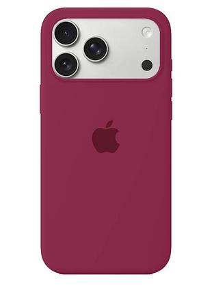 Силиконовый чехол для iphone 17 pro max с закрытым низом silicone case малиновый rose red 37 (бампер)