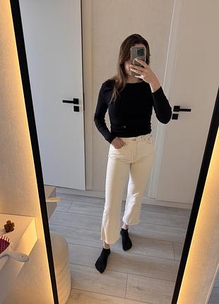 Джинси бежеві, молочні zara укорочені