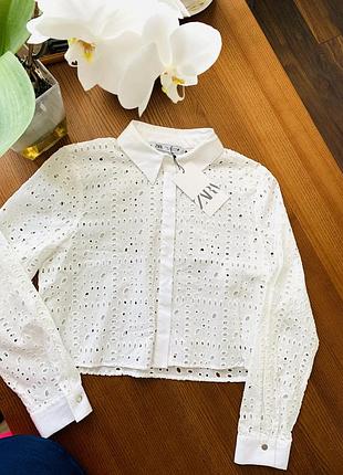 Zara сорочка біла жіноча