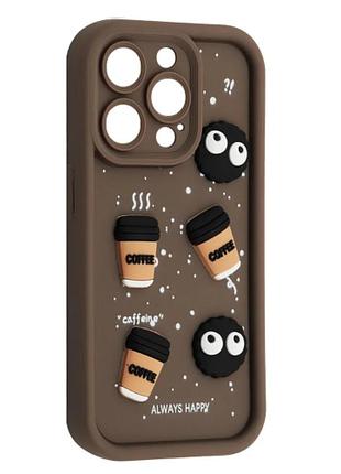 Силіконовий чохол для iphone 16 pro коричневий cookie 3d coffee-n-sweets (бампер)