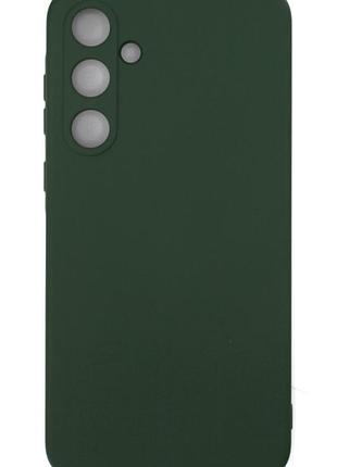 Силіконовий чохол для samsung m35 5g (m356) темно зелений soft silicone case full (бампер)