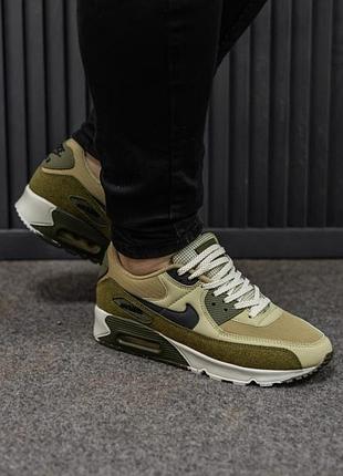 Жіночі кросівки nike air max 90 khaki/white/black / smb+ 🔗