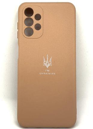 Силіконовий чохол для samsung a13 (a135) пудровий soft silicone case full ukrainian spirit (бампер)