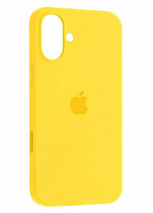 Силиконовый чехол для iphone 16 с закрытым низом silicone case желтый sunglow 79 (бампер)