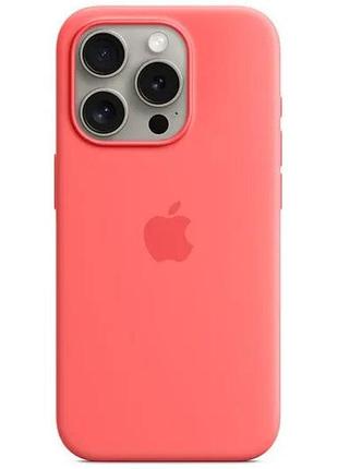 Силиконовый чехол для iphone 15 pro с закрытым низом silicone case розовый pink pomelo 74 (бампер)