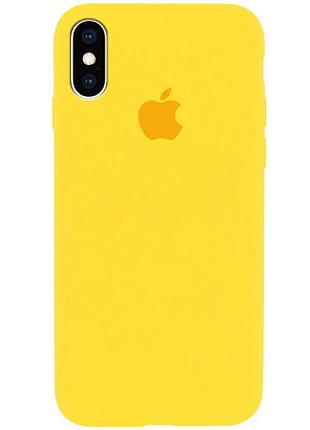 Силиконовый чехол для iphone xs max с закрытым низом желтый canary yellow 50 silicone case (бампер)