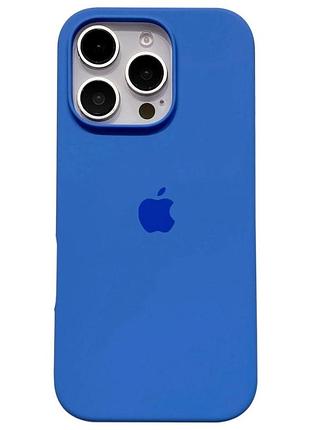 Силиконовый чехол для iphone 15 pro max с закрытым низом silicone case синий royal blue 3 (бампер)