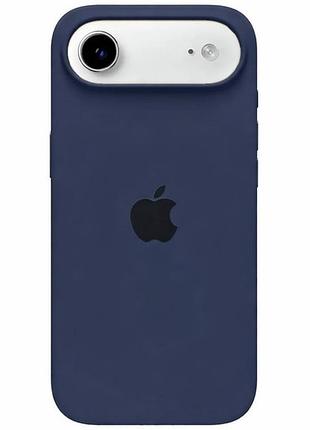 Силіконовий чохол для iphone 17 air з закритим низом silicone case темно синій dark blue 8 (бампер)