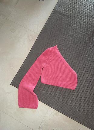 Светр вʼязана кофта на одне плече свитер вязаный на одно плечо с широким рукавом