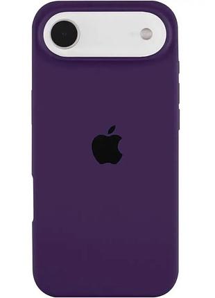 Силиконовый чехол для iphone 17 air с закрытым низом silicone case фиолетовый grape 43 (бампер)