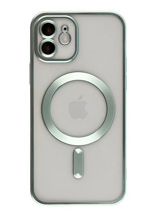 Чехол для iphone 12 з magsafe metallic (tpu+pc) мятный