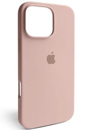 Силиконовый чехол для iphone 16 pro max с закрытым низом silicone case пудровый pink sand 19 (бампер)