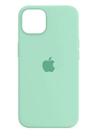 Силиконовый чехол для iphone 12 / 12 pro с закрытым низом зеленый freen 32 silicone case (бампер)