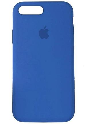 Силиконовый чехол для iphone 7 plus / 8 plus (7+ / 8+) с закрытым низом синий royal blue 3 silicone case (бампер)