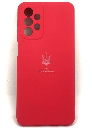 Силіконовий чохол для samsung a23 (a235) яскраво рожевий soft silicone case full ukrainian spirit (бампер)