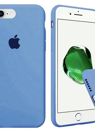 Силіконовий чохол для iphone 7 plus / 8 plus (7+ / 8+) з закритим низом блакитний cornflower 53 silicone case (бампер)