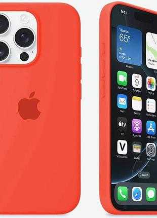 Силіконовий чохол для iphone 13 pro з закритим низом silicone case оранжевий orange 13 (бампер)