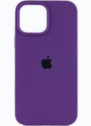 Силіконовий чохол для iphone 14 з закритим низом silicone case фіолетовий grape 43 (бампер)