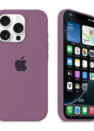 Силіконовий чохол для iphone 16 pro з закритим низом лавандовий black currant 68 silicone case (бампер)