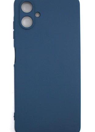 Силіконовий чохол для samsung a06 (a065) темно синій soft silicone case full (бампер)