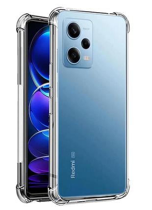 Прозрачный чехол для poco x5 ударопрочный силиконовый shockproof (бампер)