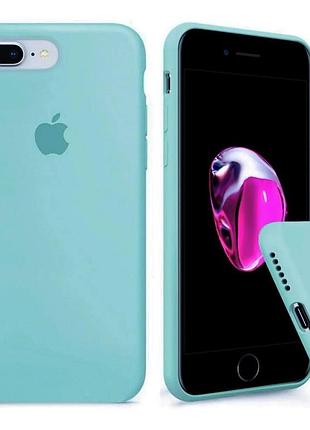 Силіконовий чохол для iphone 7 plus / 8 plus (7+ / 8+) з закритим низом бірюзовий sea blue 21 silicone case (бампер)