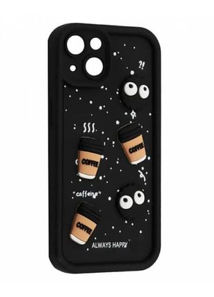 Силіконовий чохол для iphone 13 чорний cookie 3d coffee-n-sweets (бампер)