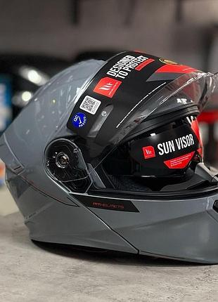 Мотошлем испанский модуляр (трансформер) мт helmets mt genesis sv a1 gloss black xs + подарок: чехол для хранения