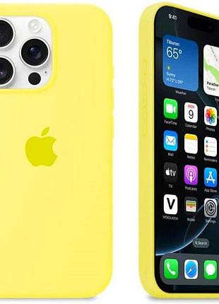 Силиконовый чехол для iphone 13 pro max с закрытым низом желтый flash 41 silicone case (бампер)