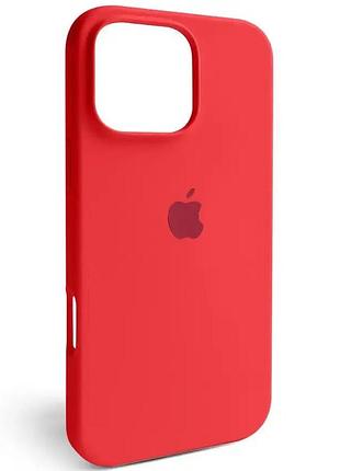 Силиконовый чехол для iphone 16 pro с закрытым низом silicone case красный red 14 (бампер)