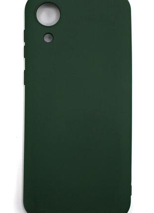 Силіконовий чохол для samsung a03 core (a032) темно зелений soft silicone case full (бампер)