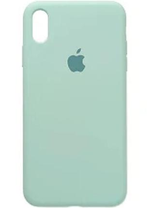 Силиконовый чехол для iphone xs max с закрытым низом голубой azure 21 silicone case (бампер)