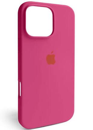 Силиконовый чехол для iphone 16 pro max с закрытым низом silicone case малиновый dragon fruit 54 (бампер)