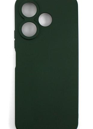 Силіконовий чохол для xiaomi redmi 13 / poco m6 4g темно зелений soft silicone case full (бампер)