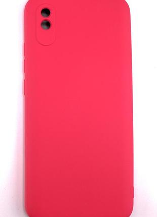 Силіконовий чохол для xiaomi redmi 9a яскраво рожевий soft silicone case full (бампер)