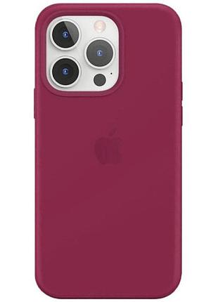 Силиконовый чехол для iphone 15 pro с закрытым низом малиновый rose red 36 silicone case (бампер)