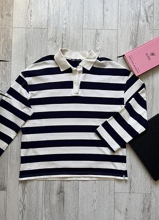 Великий весняний розпродаж.смугастий світшот-поло  zara