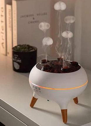 Многоструйный увлажнитель воздуха + аромадифузор медуза "jellyfish v80" на 250 мл, белый