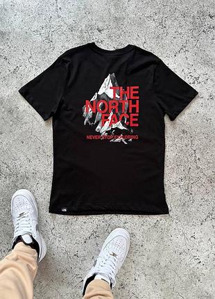 Футболка the north face , чоловіча чорна футболка tnf