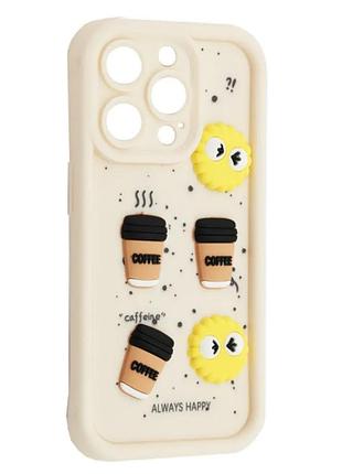 Силиконовый чехол для iphone 13 pro max белый cookie 3d coffee-n-sweets (бампер)