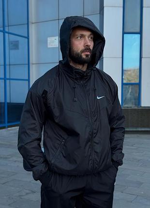 Ветровка мужская nike черная, качественная легкая весенняя курточка