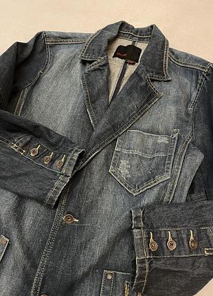 Джинсовый пиджак zara man | блейзер zara в винтажном стиле (s) 4