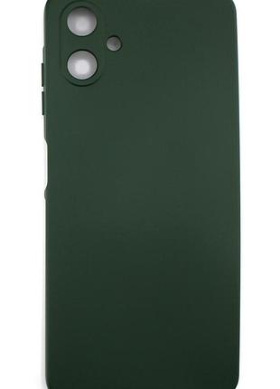 Силиконовый чехол для samsung a07 (a075) тёмно зелёный soft silicone case full (бампер)