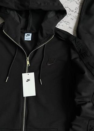 Костюм nike чорний зіп худі штани лампас