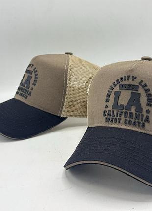 Літня бейсболка з сіткою la, тракер los angeles, коричнево-чорна кепка, 55-56