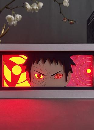 Многослойный ночник лампа аниме naruto светильник shisui uchiha обито учиха наруто боруто rgb