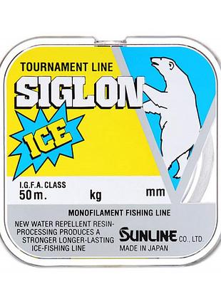 Леска sunline siglon ice 50m, #0.6/0.128mm, 1.5kg - clear