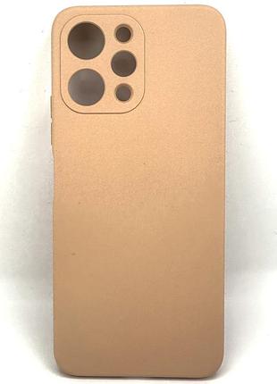 Силіконовий чохол для xiaomi redmi 12 пудровий soft silicone case full (бампер)
