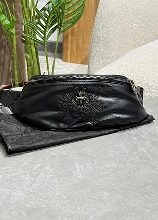 Женская мужская сумка бананка через плечо поясная chrome hearts